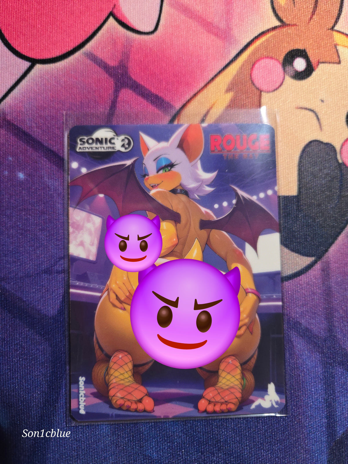Rouge the Bat Sonic Custom Glow Waifu card Spicy Feet Art 2