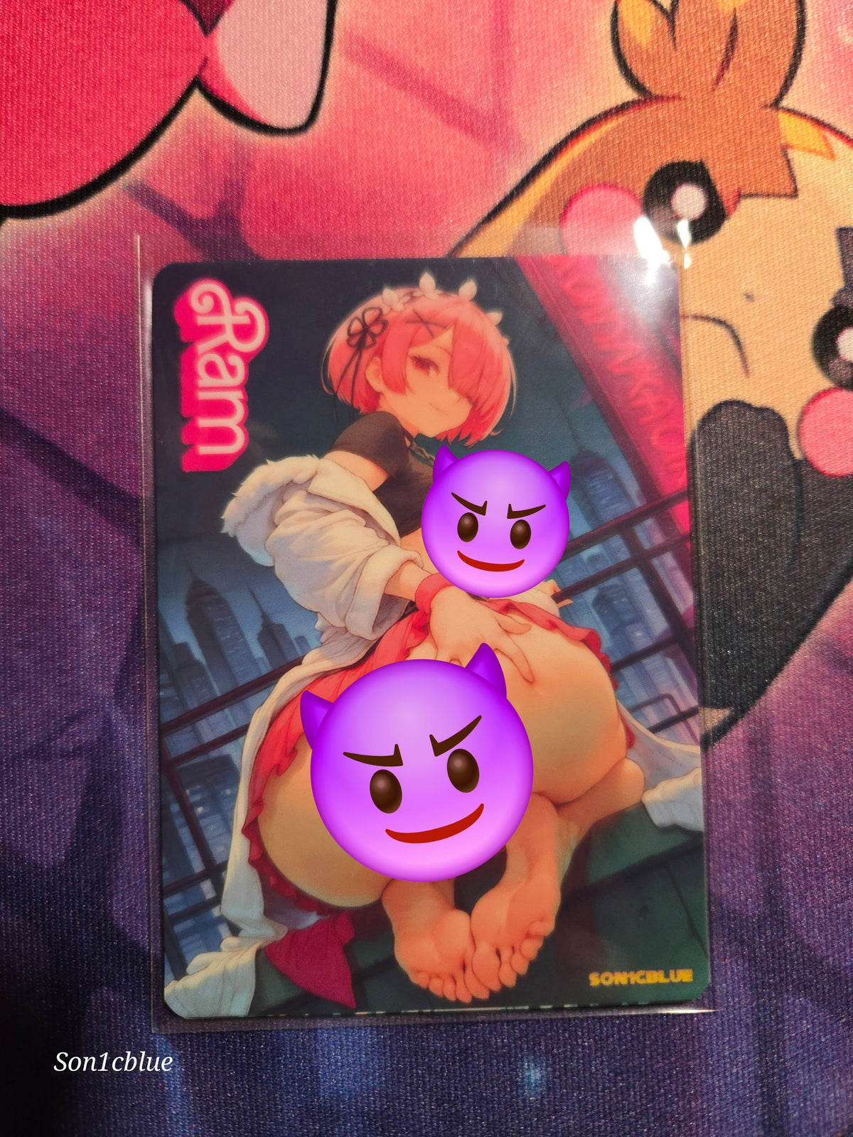 Ram Re:Zero Custom Glow Waifu card Spicy Feet Art