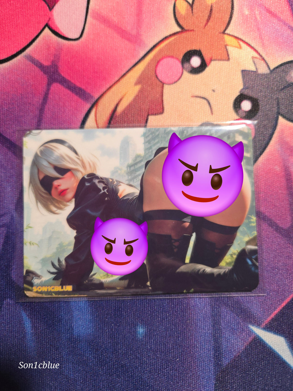 2B NieR: Automata Custom Glow Waifu card Spicy Fan Art