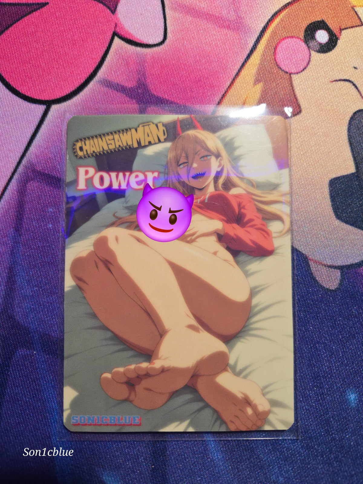 Power Chainsaw Man Custom Glow Waifu card Feet art 7
