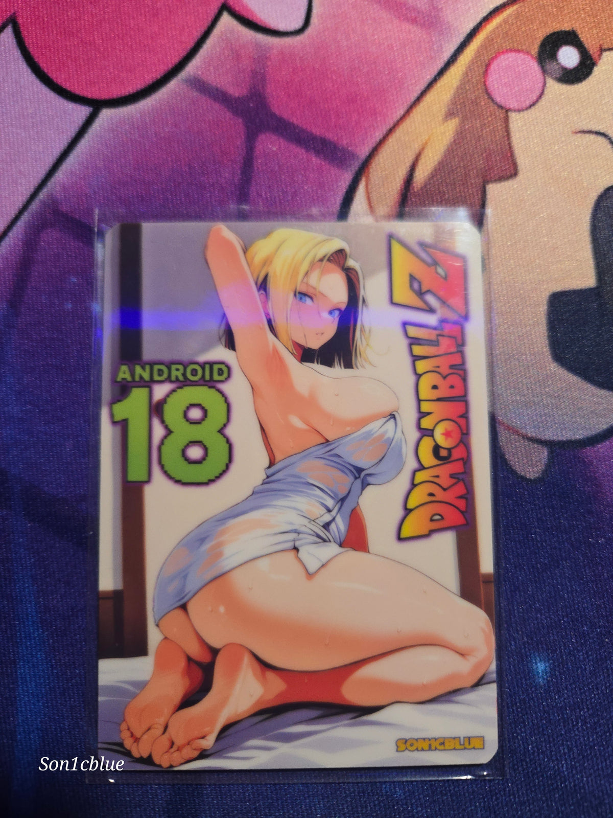 Android 18 Dragon Ball Z Custom Glow Waifu card Feet Art 2