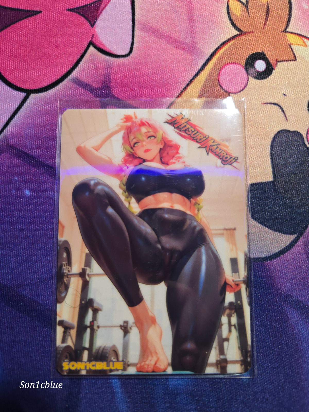 Mitsuri Kanroji Demon Slayer Custom Glow Waifu card Feet Art  5