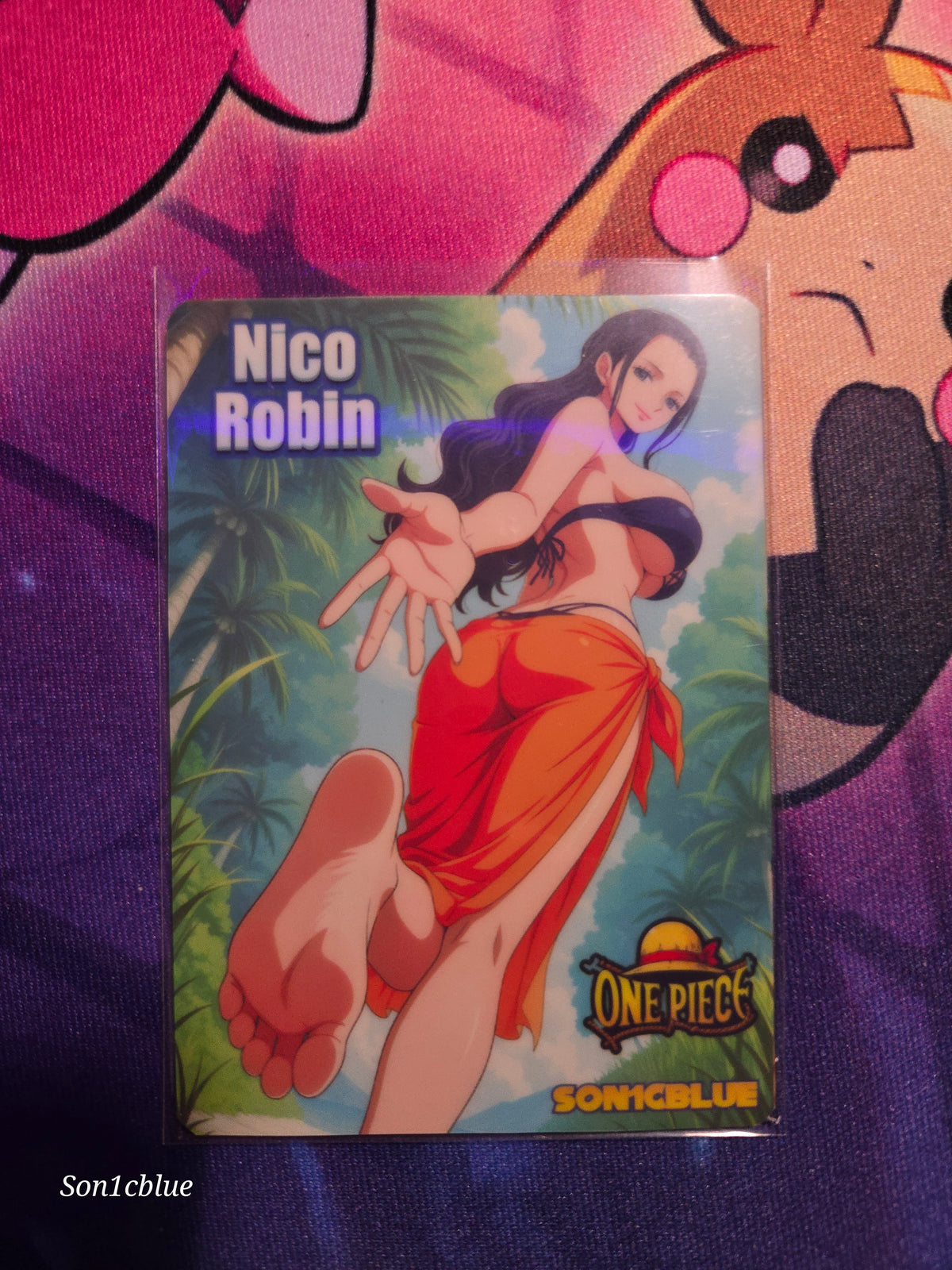 Nico Robin One Piece Custom Glow Waifu card Feet Art 3