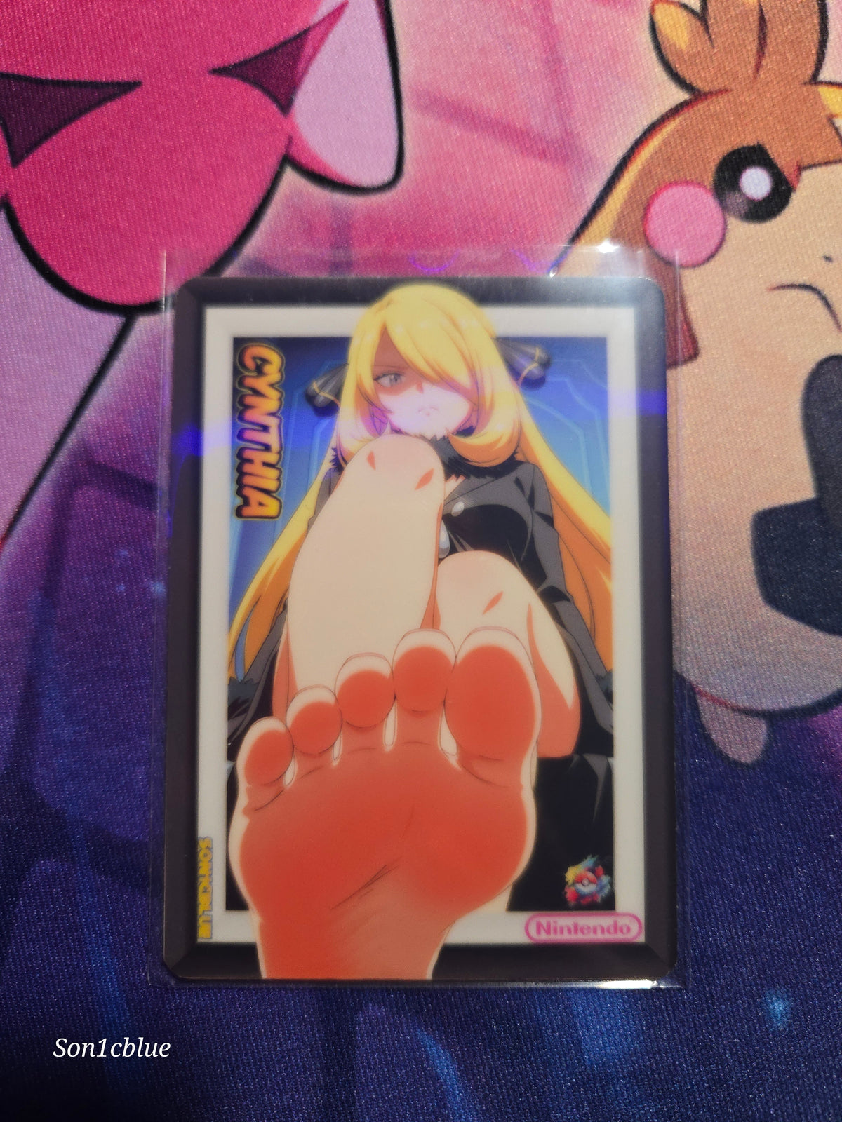 Cynthia Pokemon Custom Glow Waifu card Feet Art