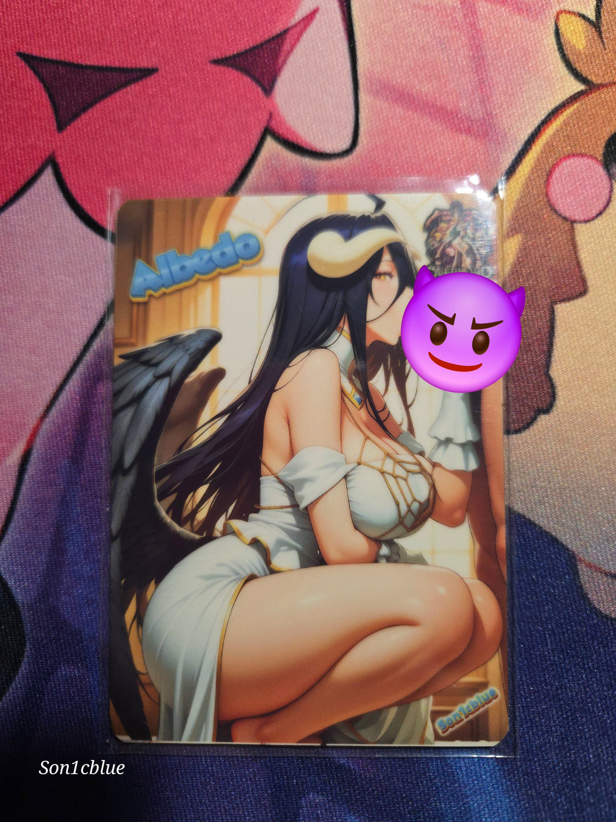Albedo Overlord Custom Glow Waifu card Spicy Fan Art