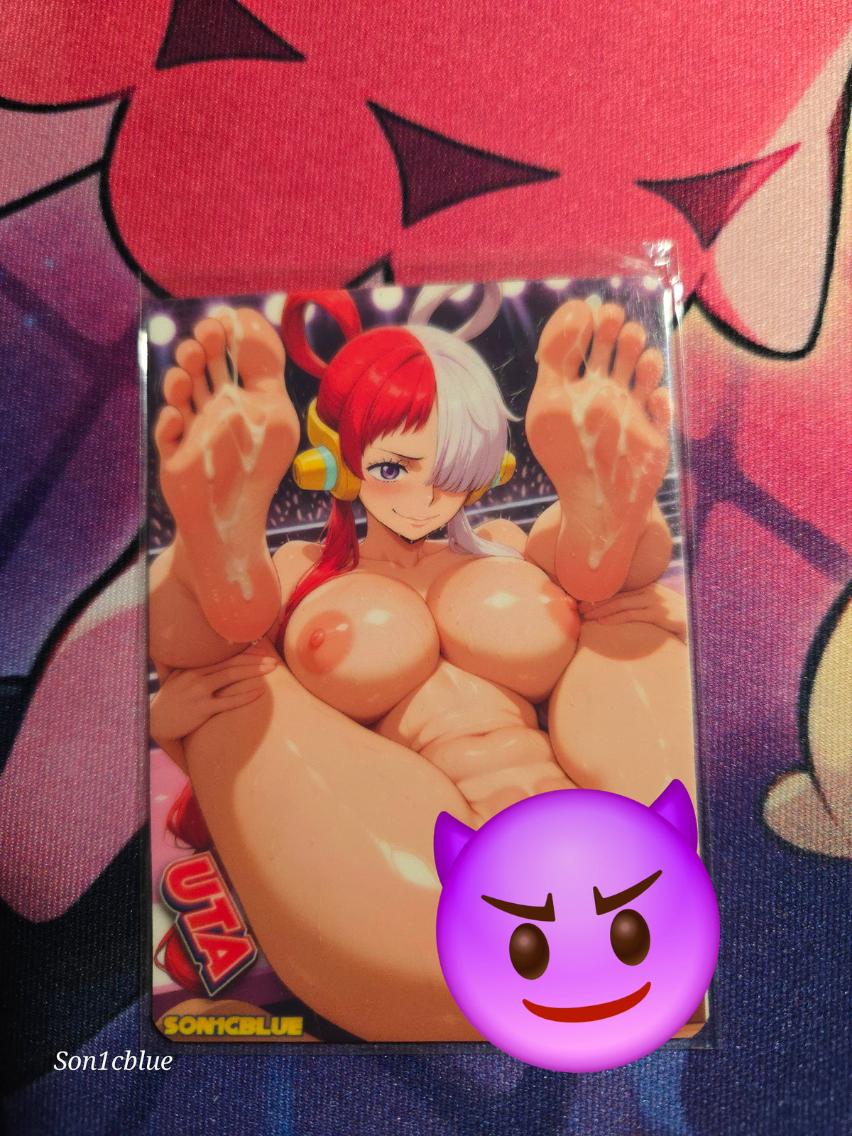 Uta One Piece Custom Glow Waifu card Spicy Feet Art