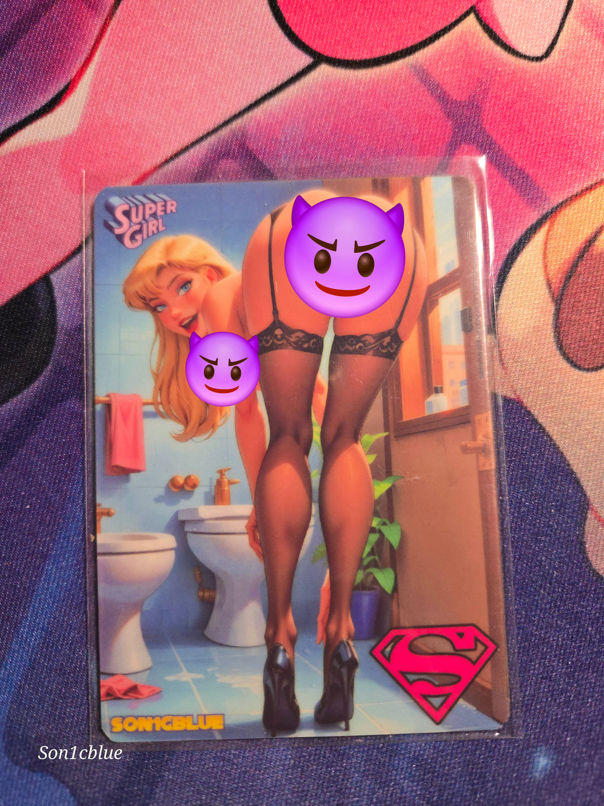Kara Zor El Supergirl DC Vixens Custom Glow Waifu card Spicy Fan Art