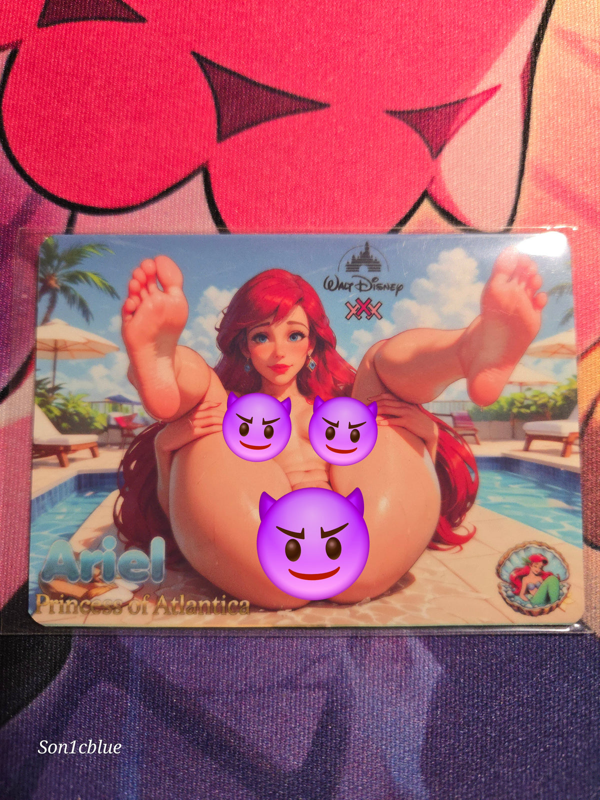 Ariel Custom Glow Waifu card Spicy Feet Art