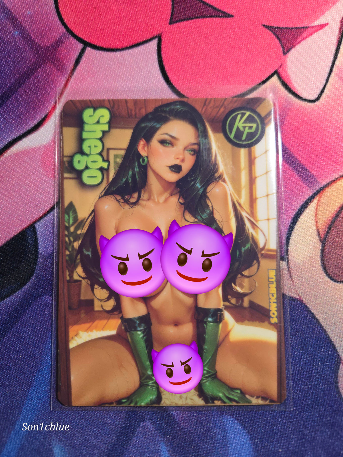 Shego Kim Possible Custom Glow Waifu card Spicy Fan Art 2