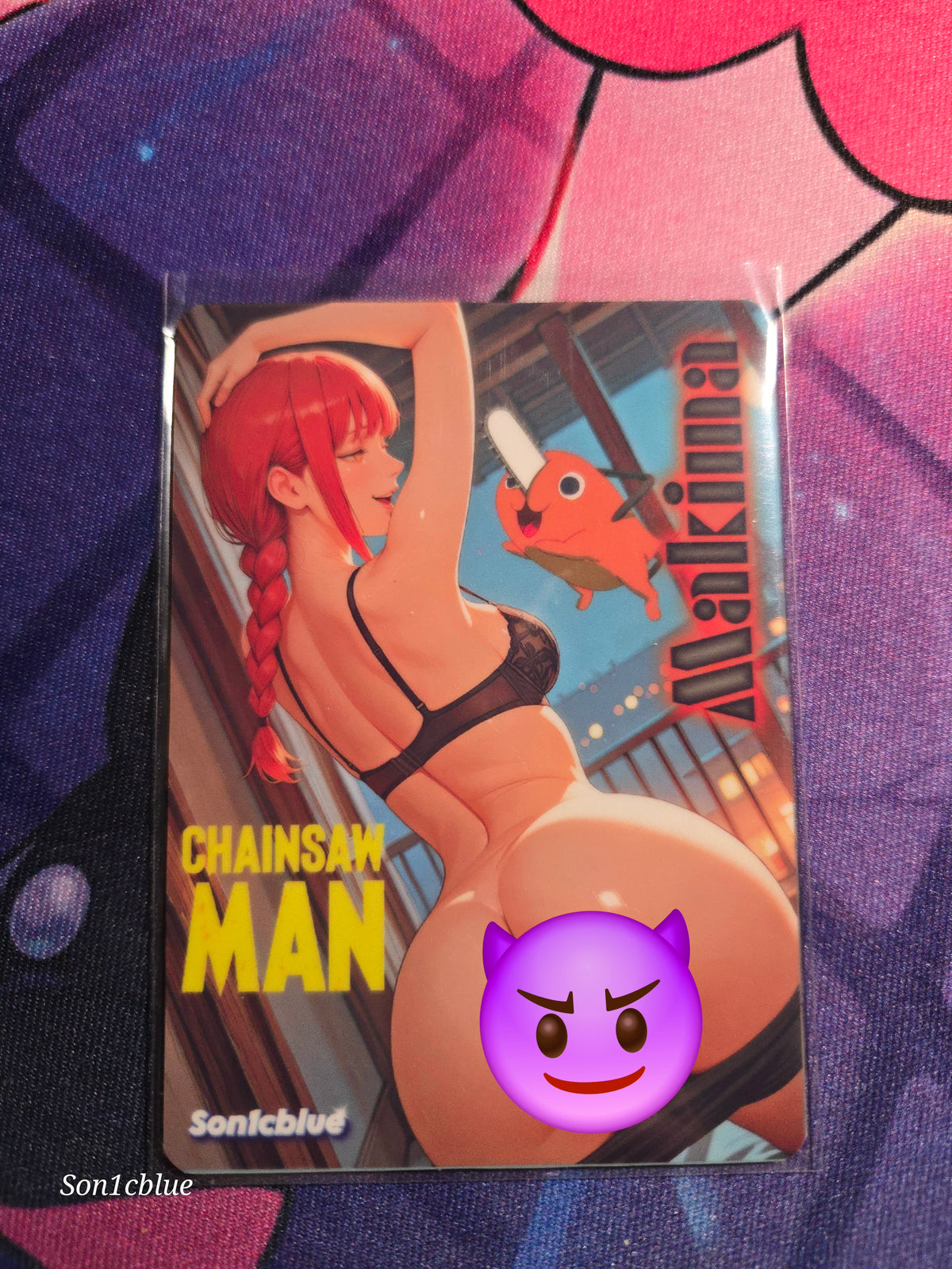Makima Chainsaw man Custom Glow Waifu card Spicy Fan Art