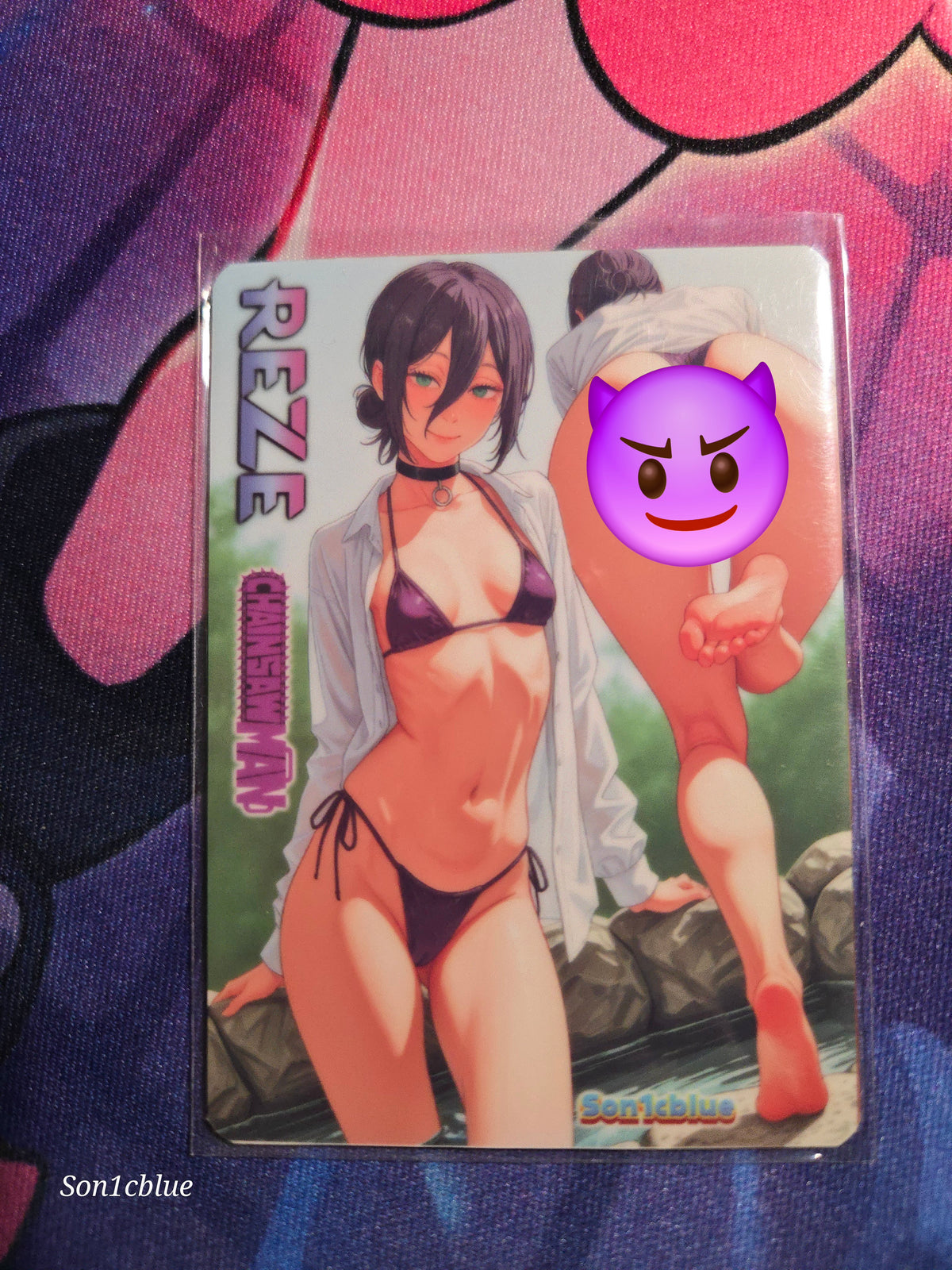 Reze Chainsaw man Custom Glow Waifu card Spicy Feet art