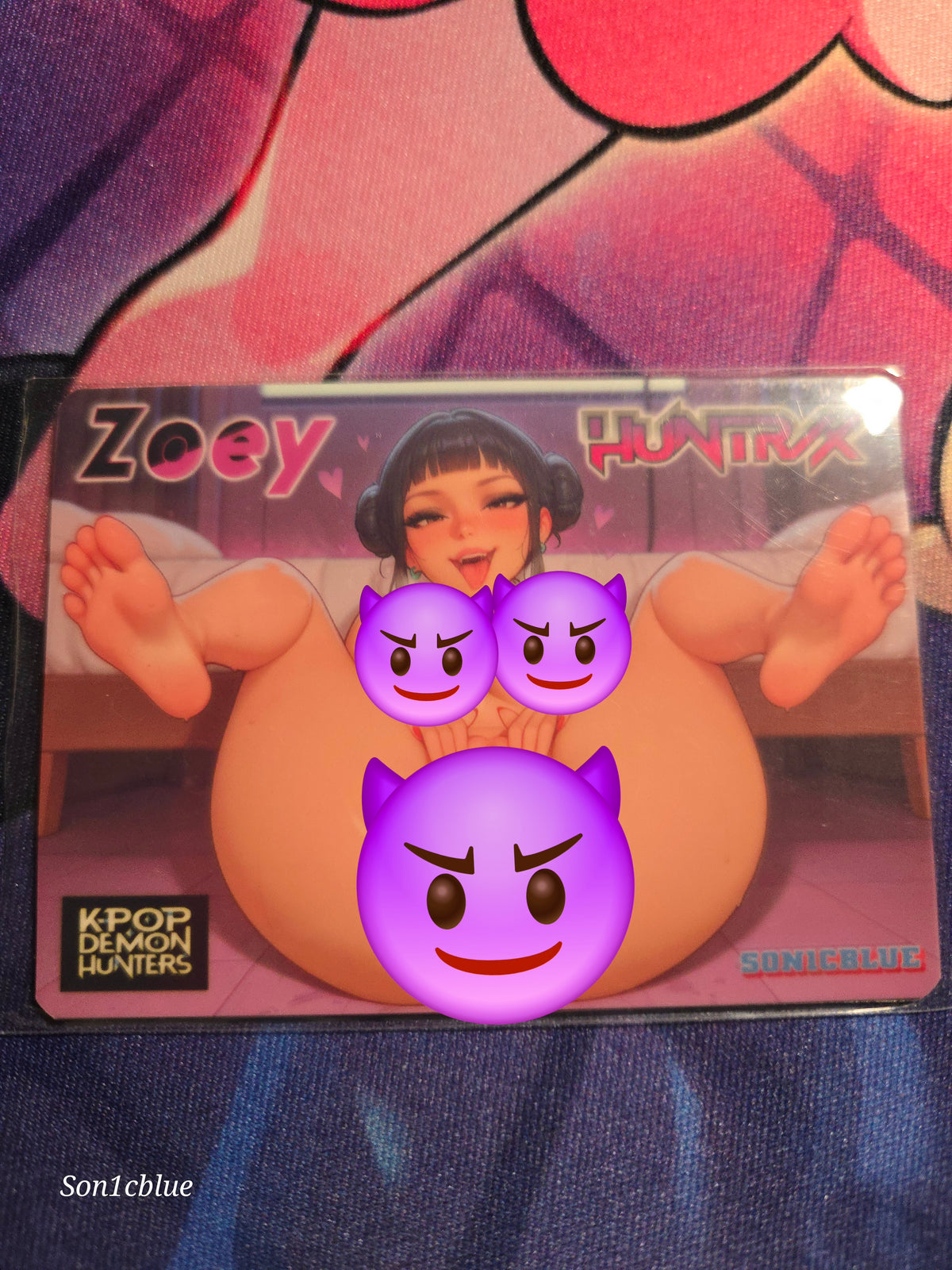 Zoey Huntrix Kpop Demon Hunters Custom Glow Waifu card Spicy Feet Art
