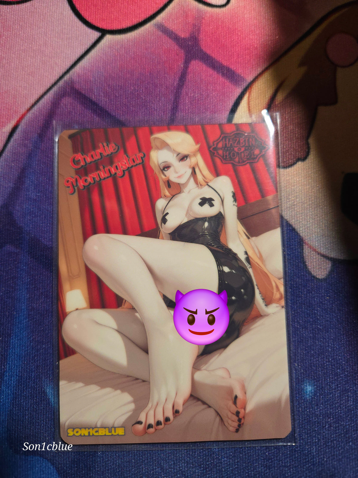 Charlie Morningstar Hazbin Hotel Custom Glow Waifu card Spicy Feet Art