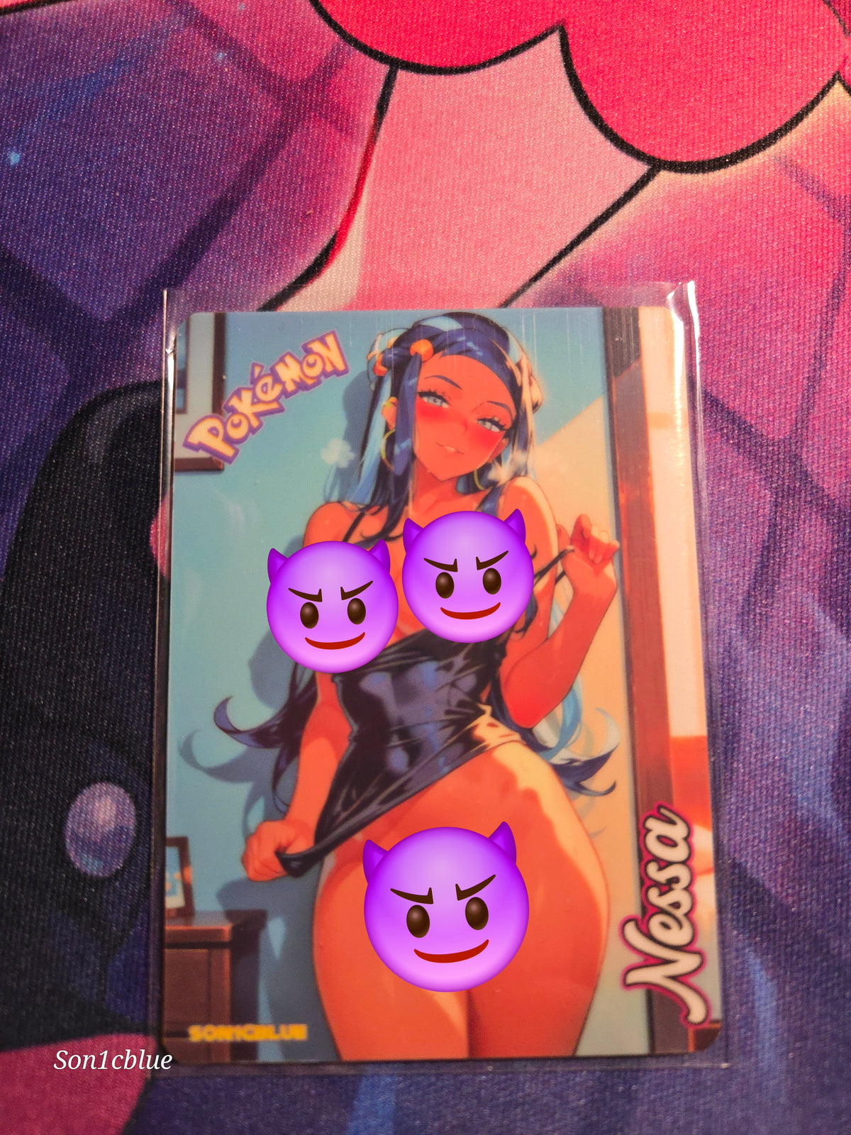 Nessa Pokemon Custom Glow Waifu card Spicy Fan Art