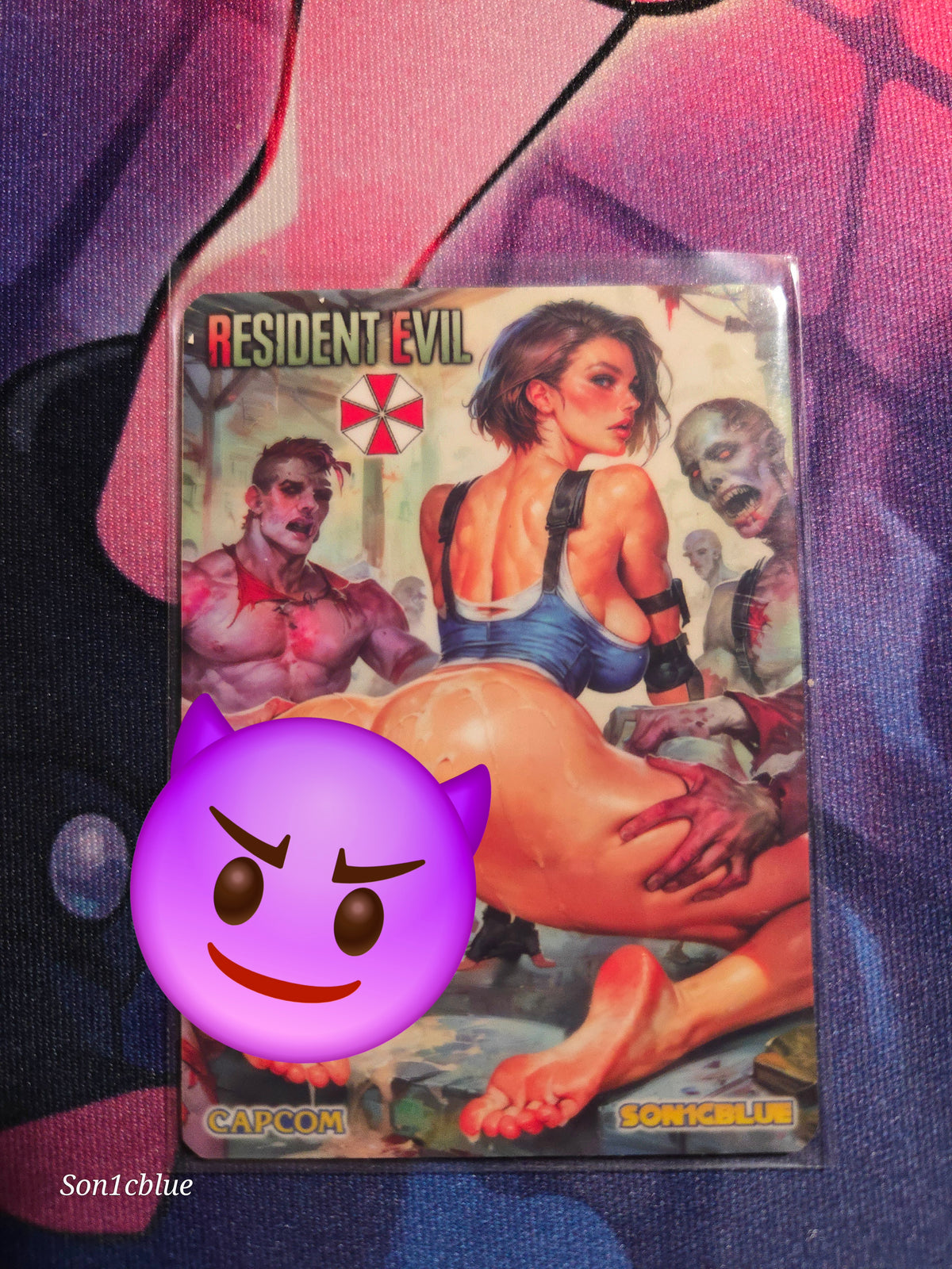 Jill Valentine Resident Evil Custom Glow Waifu card Spicy Feet Art