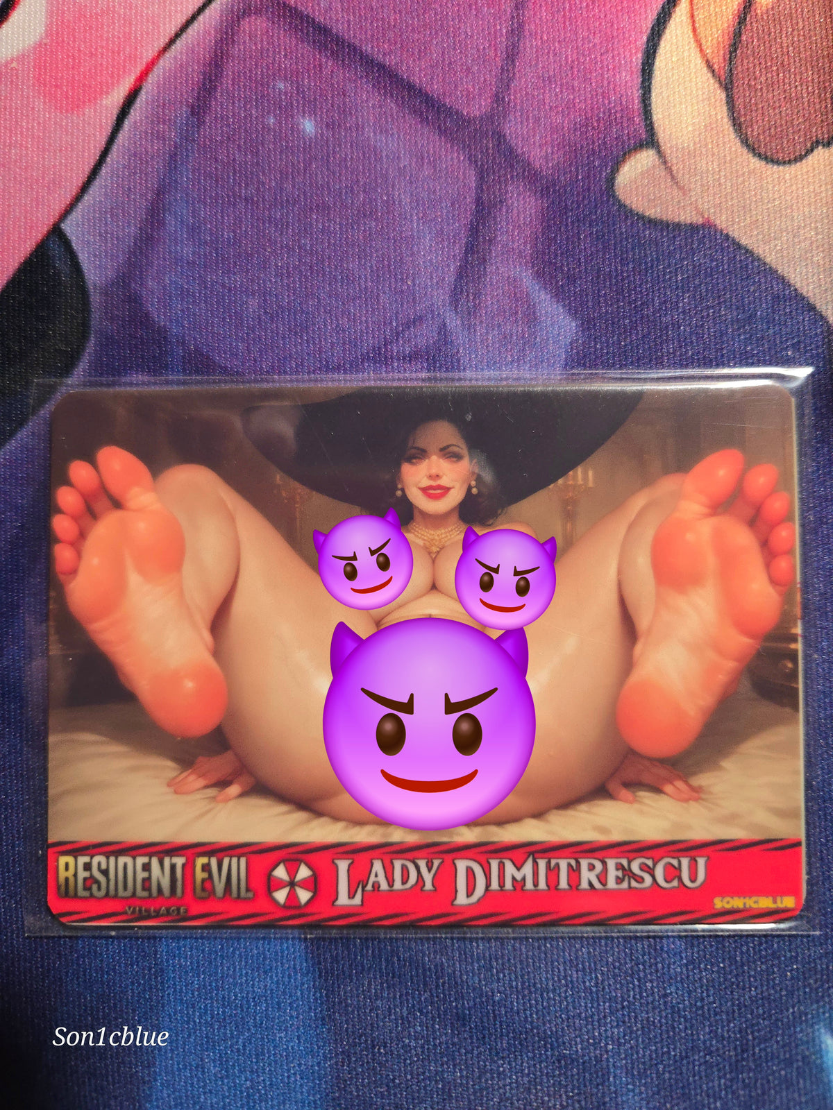 Alcina Lady Dimitrescu Resident Evil Village Custom Glow Waifu card Spicy Feet Art