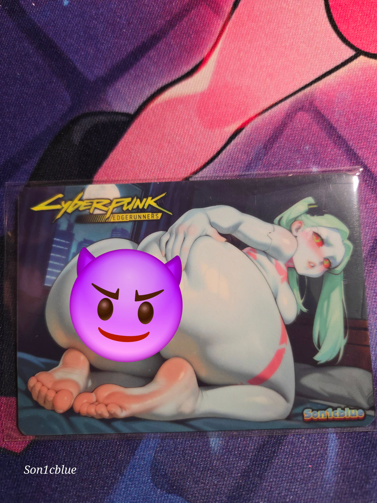Rebecca Cyberpunk Edgerunners Custom Glow Waifu card Spicy Feet Art 7
