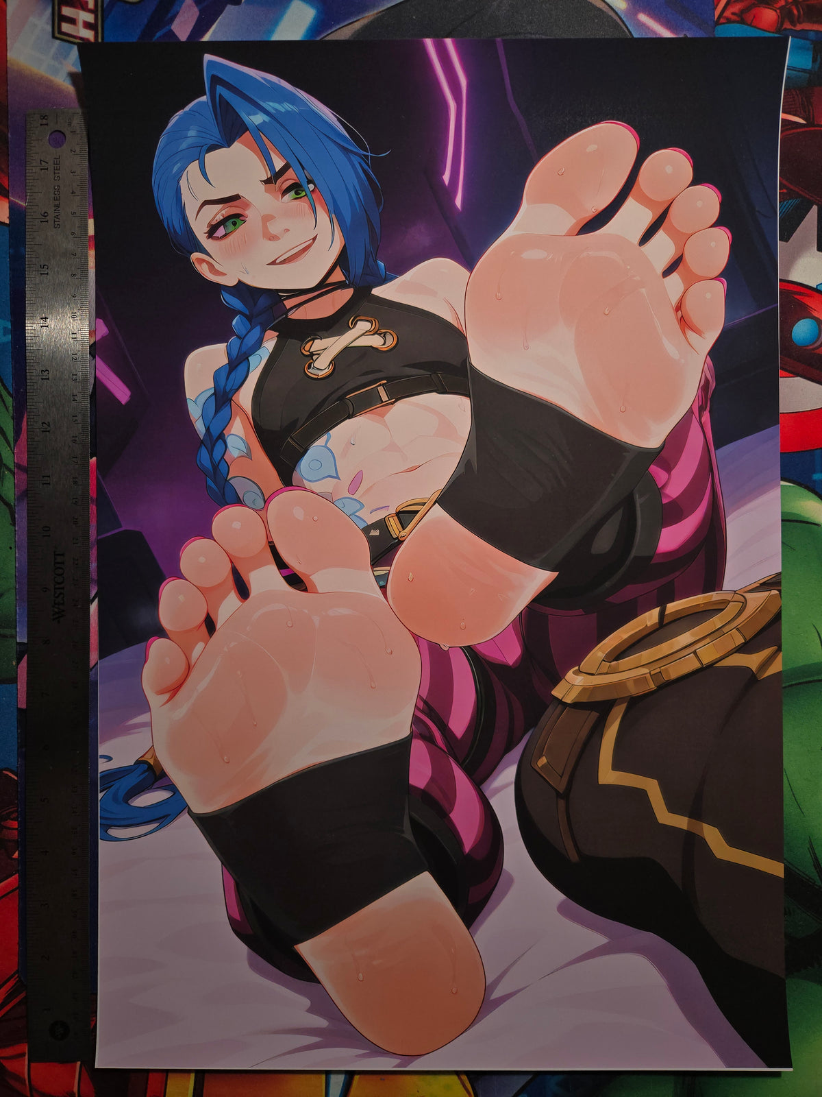 Jinx League Of Legends Custom Waifu Poster 13x19 Feet Fan Art 2