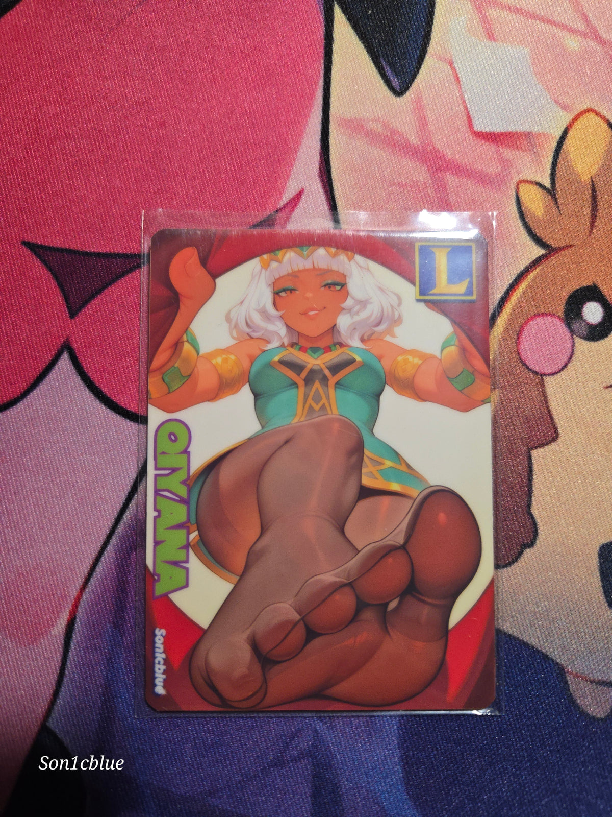 Qiyana League Of Legends  Custom Glow Waifu card Feet Art 3