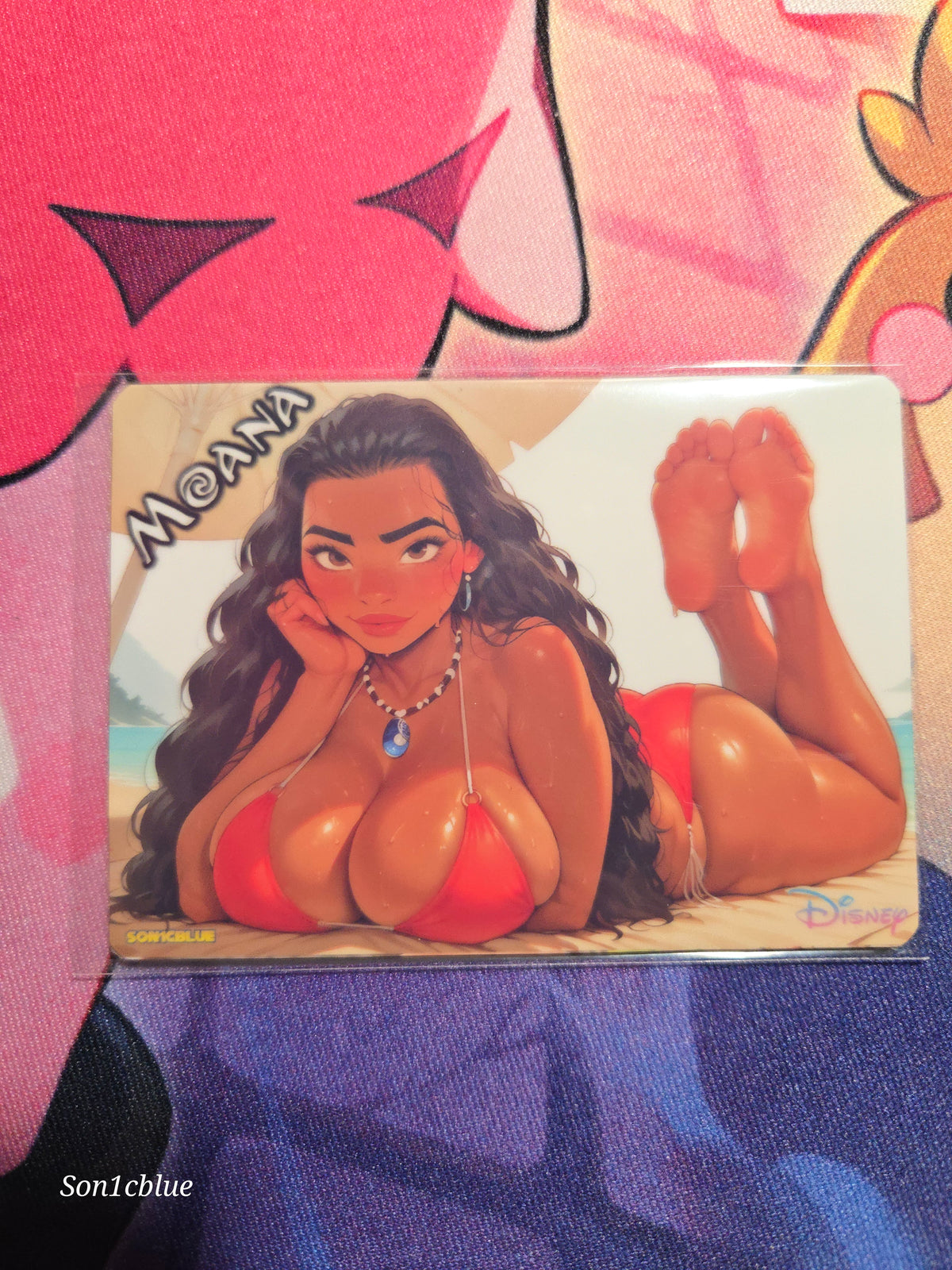 Moana Custom Glow Waifu card Feet art