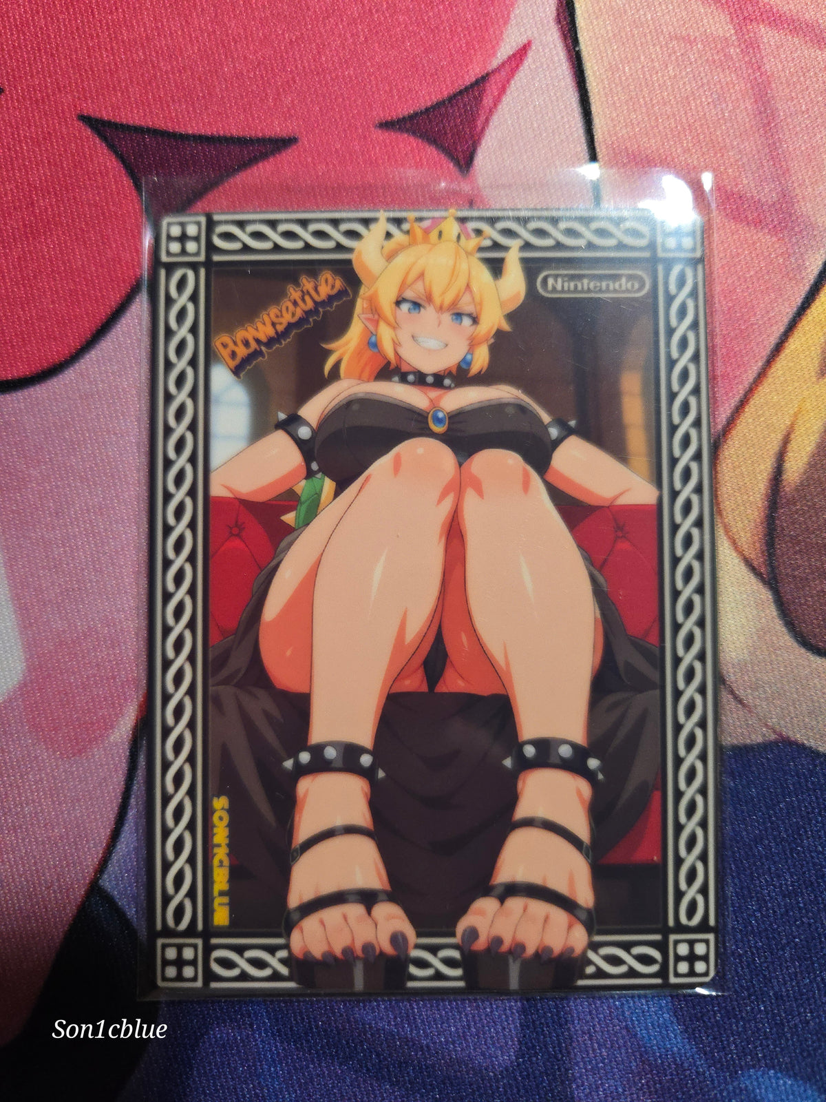 Bowsette Mario Custom Glow Waifu card Feet art