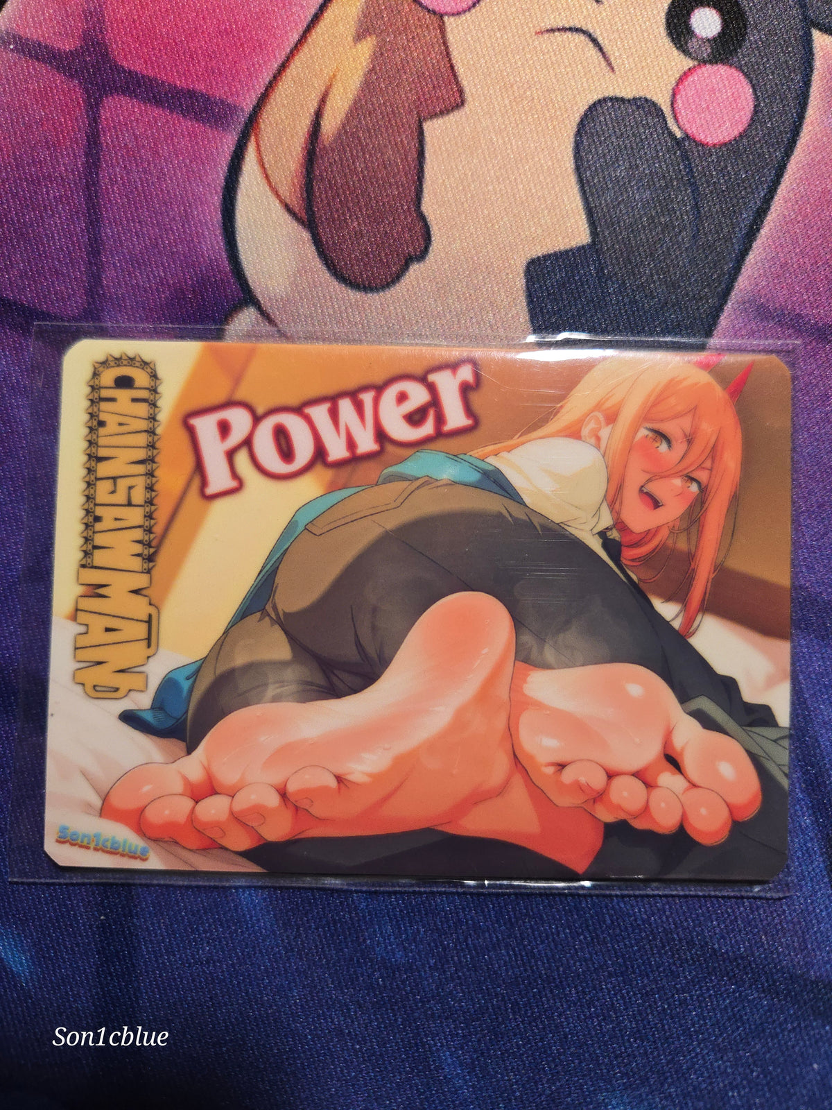 Power Chainsaw Man Custom Glow Waifu card Feet art 4