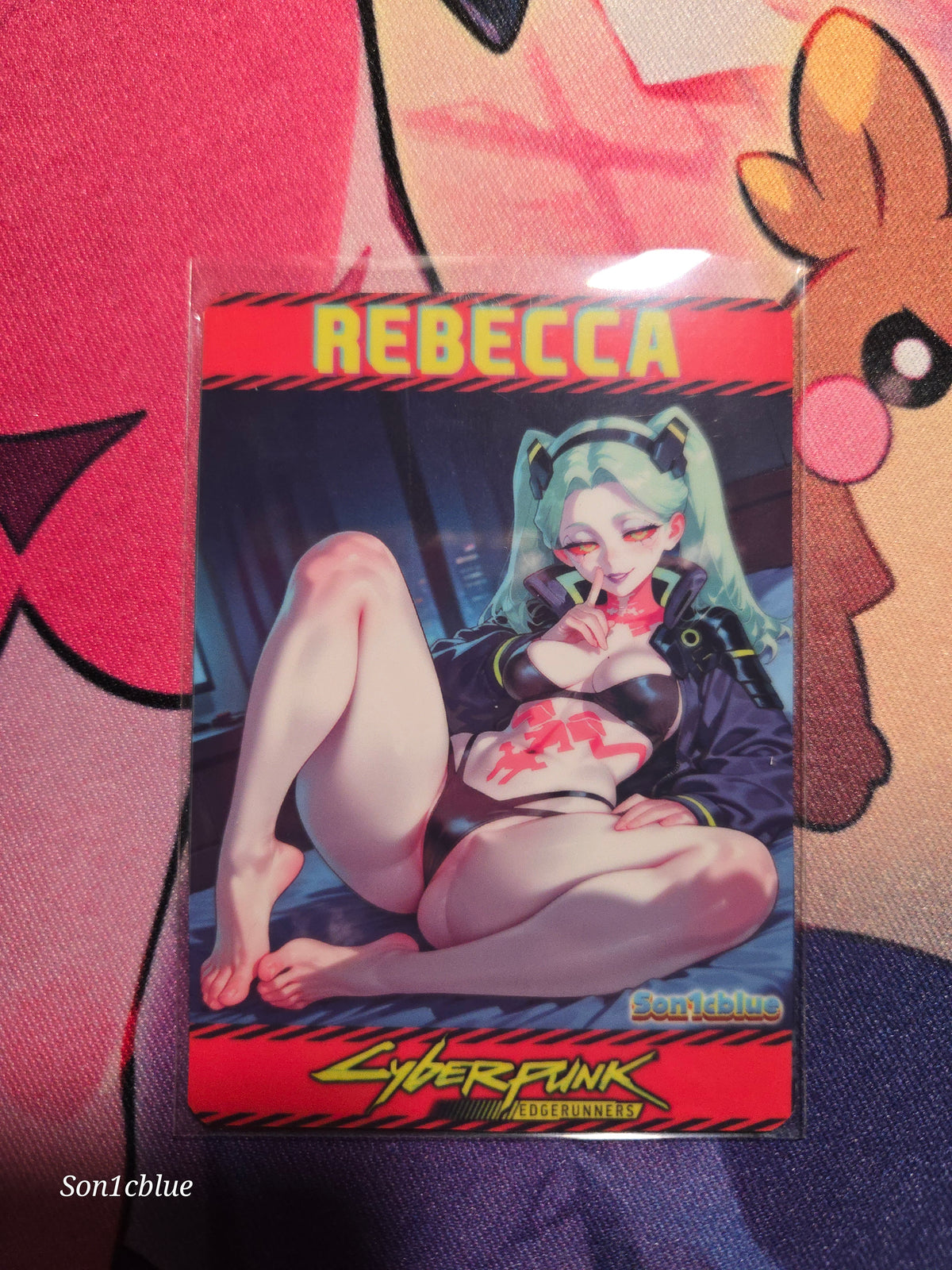 Rebecca Cyberpunk Edgerunners Custom Glow Waifu card Feet Art 3