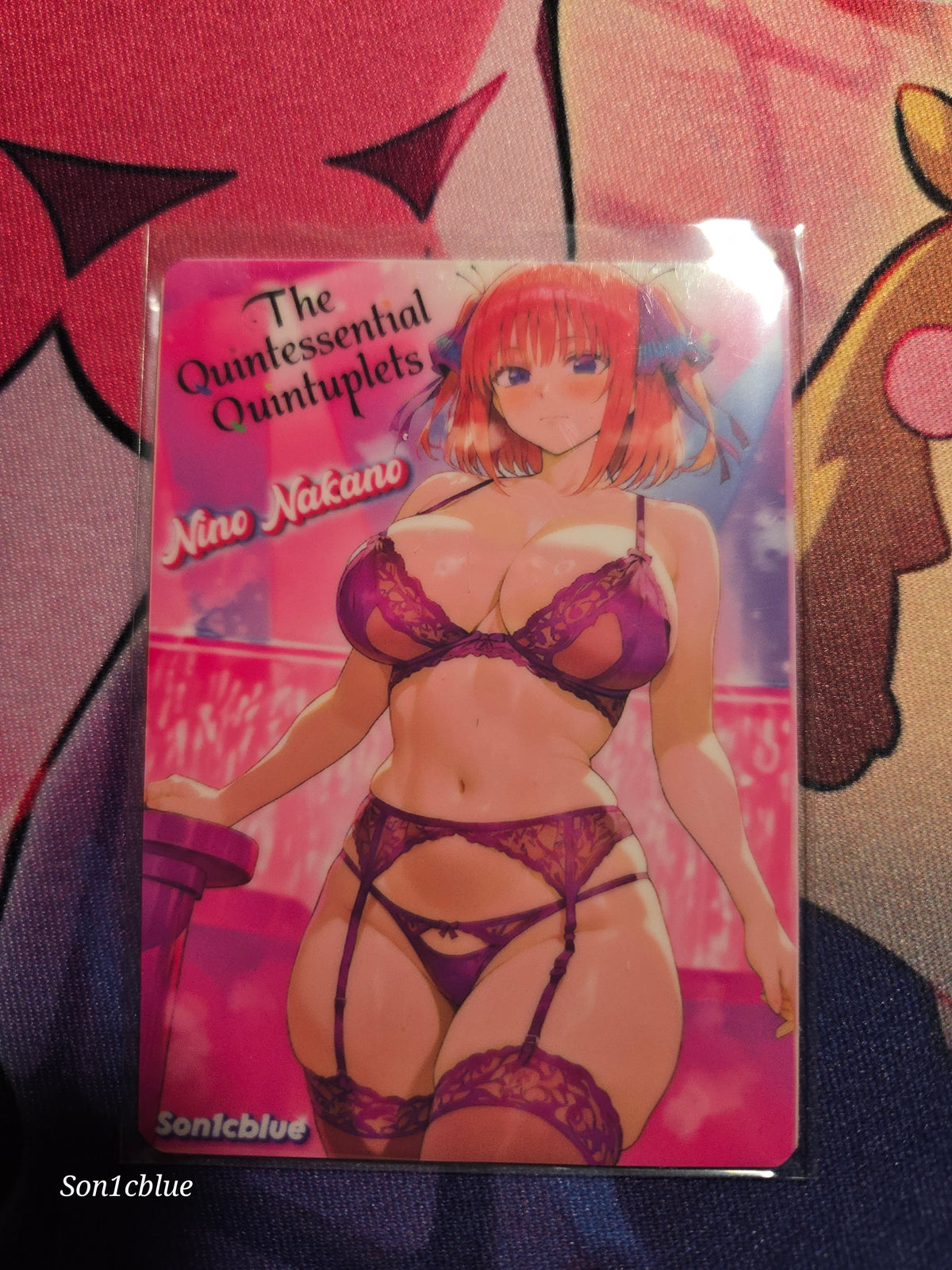Nino Nakano Quintessential Quintuplets Custom Glow Waifu card Fan art