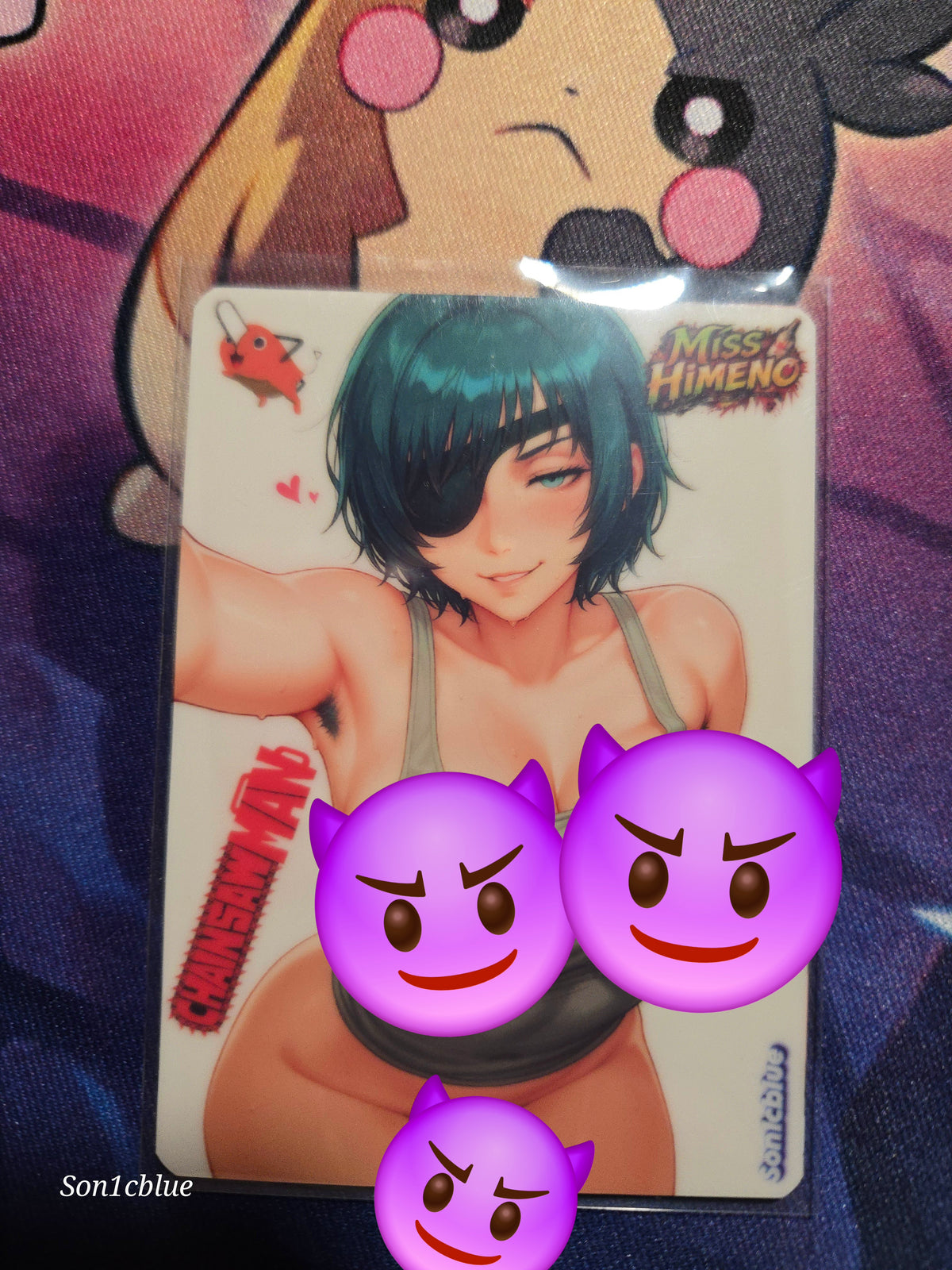 Himeno Chainsaw Man Custom Glow Waifu card Fan art