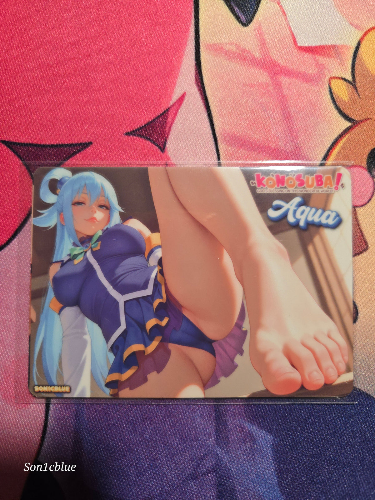 Aqua Konosuba Custom Glow Waifu card Feet Art 4
