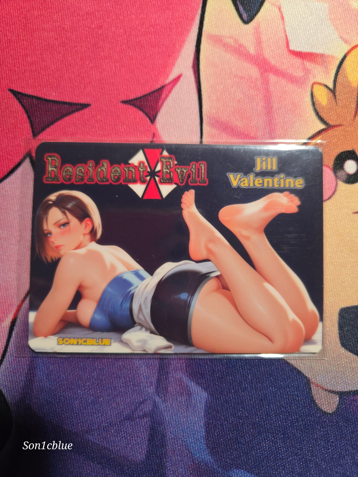 Jill Valentine Resident Evil Custom Glow Waifu card Feet Art