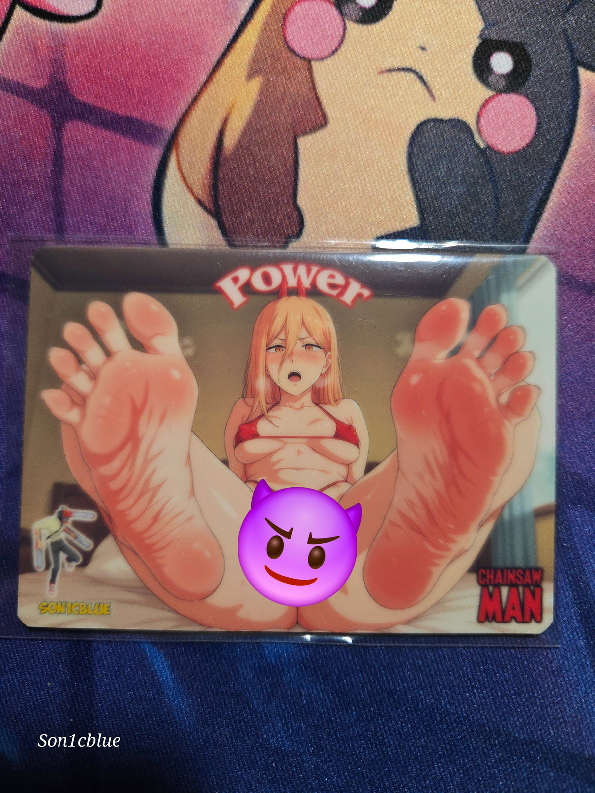 Power Chainsaw Man Custom Glow Waifu card Feet art 5