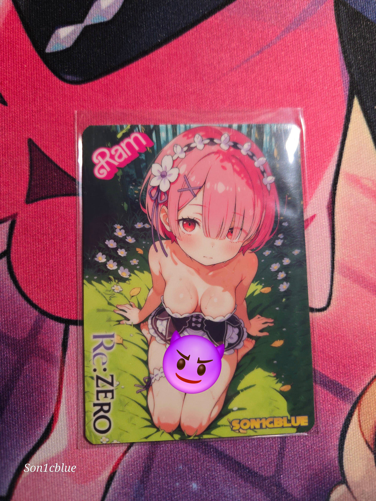 Ram Re:Zero Custom Glow Waifu card Fan Art