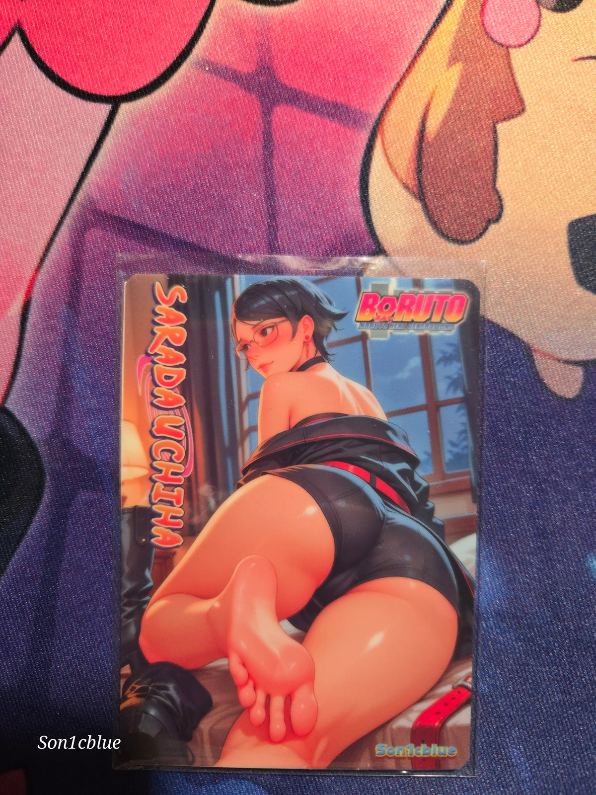 Sarada Uchiha Naruto/Boruto Custom Glow Waifu card Feet Art