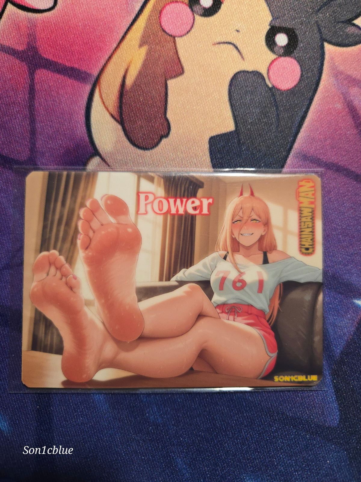 Power Chainsaw Man Custom Glow Waifu card Feet art 6