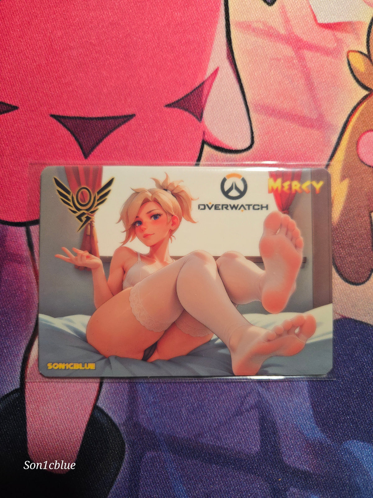 Mercy Overwatch Custom Glow Waifu card Feet Art