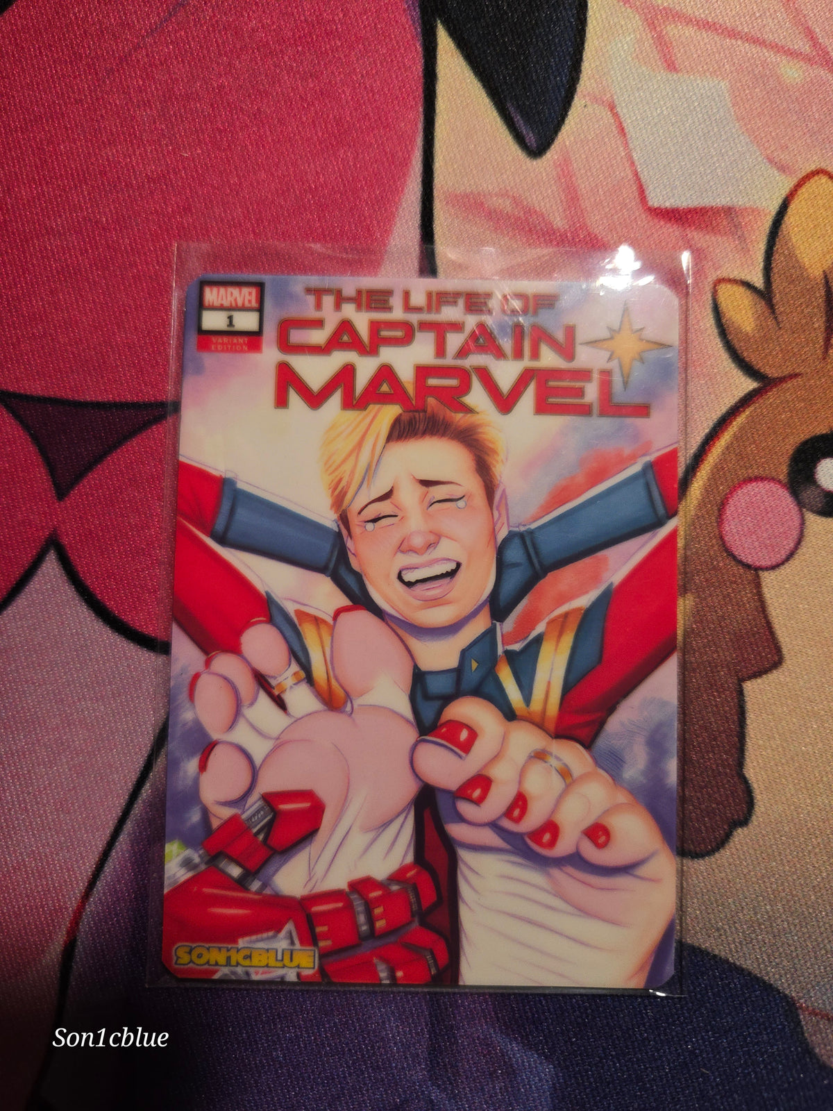 Captain Marvel Custom Glow Waifu card Feet Art