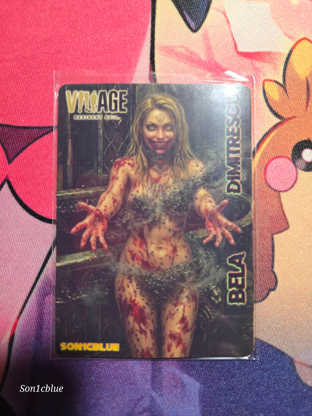 Bela Dimitrescu Resident Evil Village Custom Glow Waifu card Fan Art 2