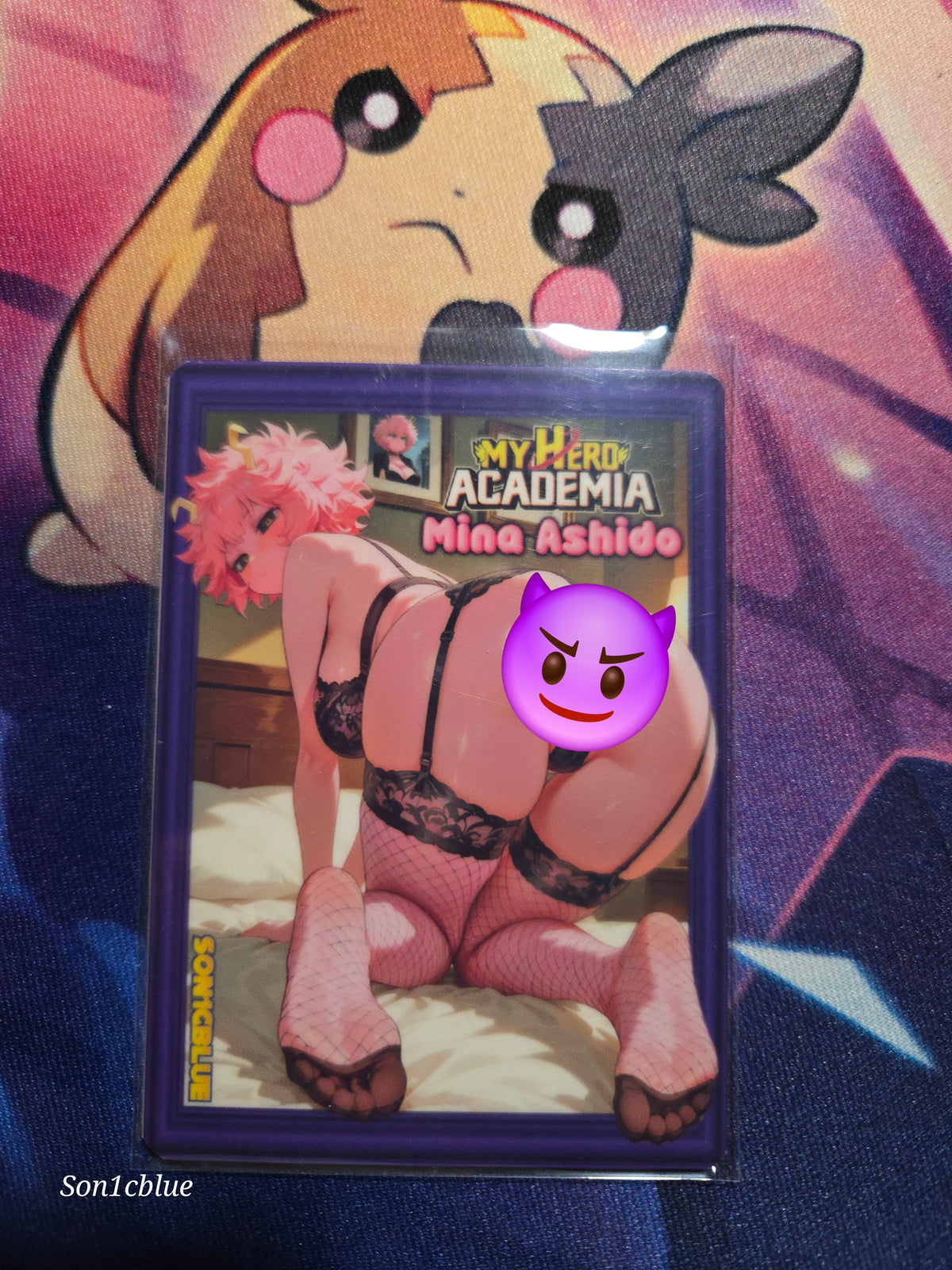 Mina Ashido My Hero Academia Custom Glow Waifu card Feet Art