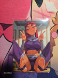 Starfire DC Titans Custom Glow Waifu card Feet Art