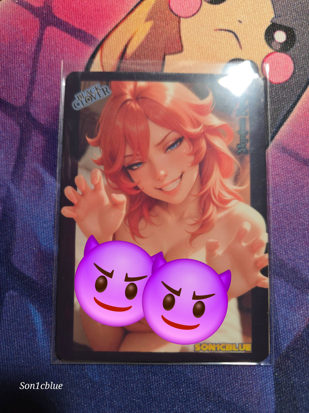 Mereoleona Vermillion Black Clover Custom Glow Waifu card Fan Art