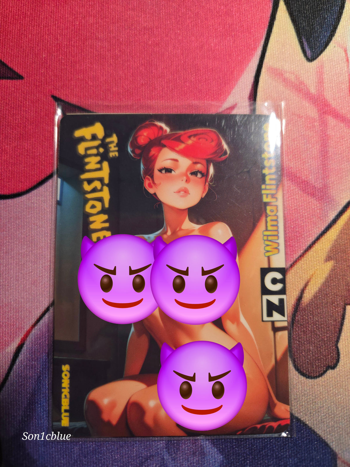 Wilma Flintstone Custom Glow Waifu card Fan art