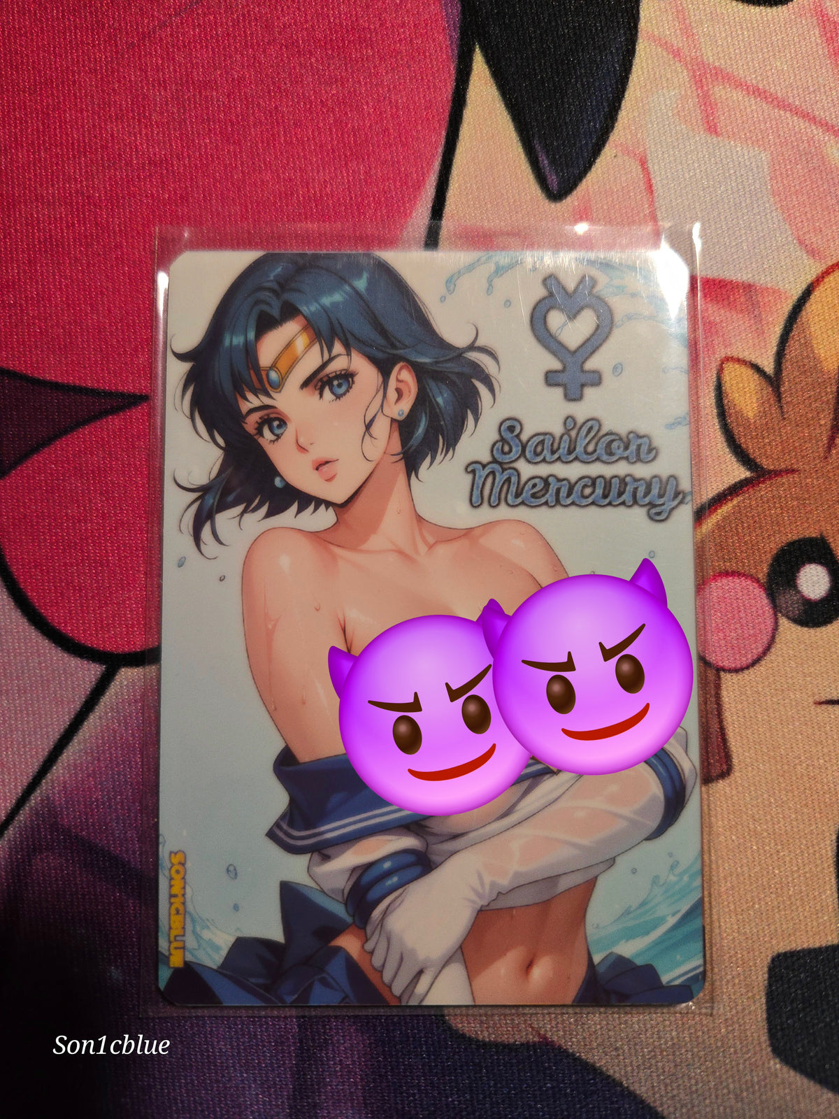 Sailor Mercury Custom Glow Waifu card Fan Art