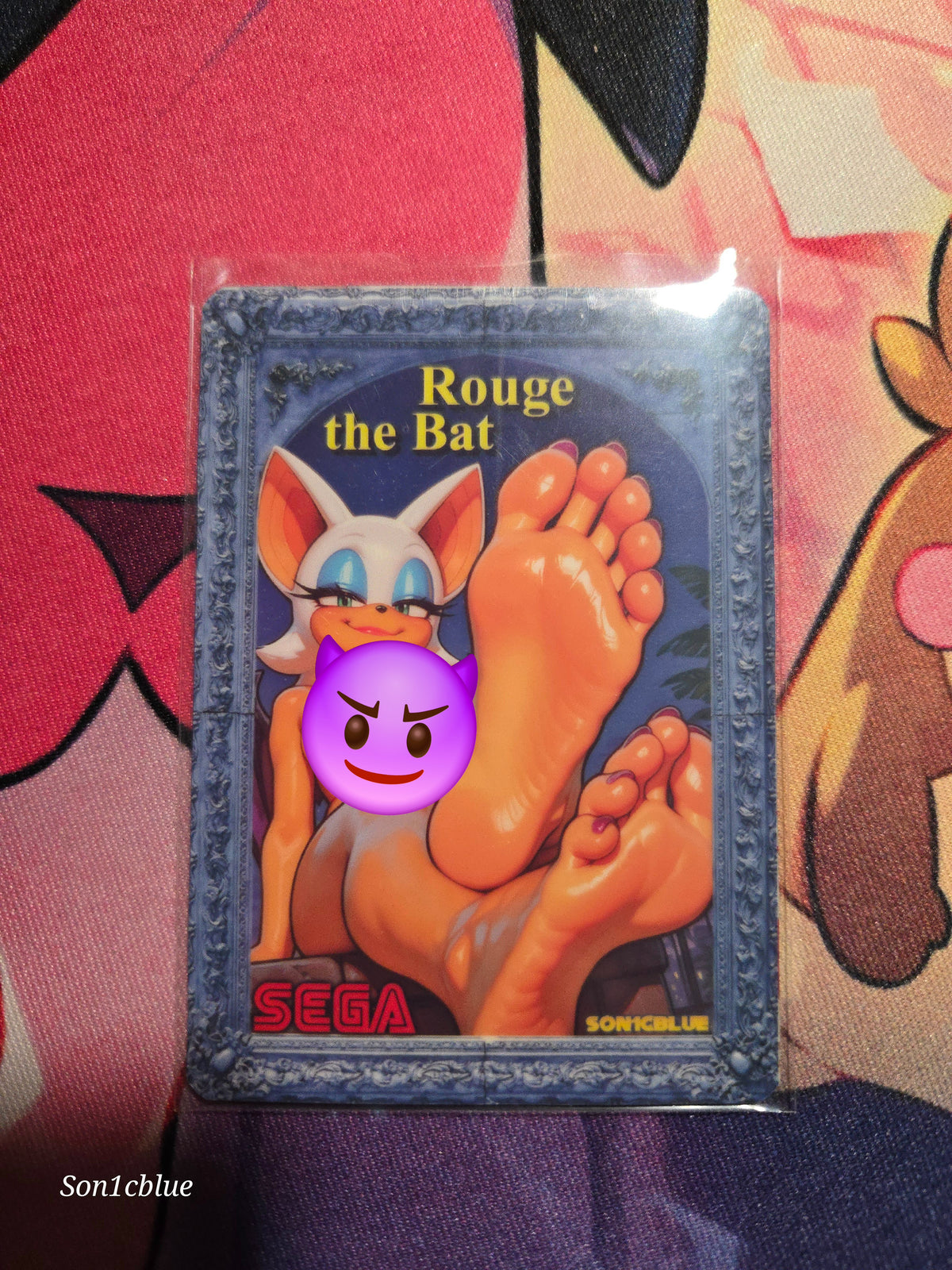Rouge the Bat Sonic Custom Glow Waifu card Feet Art 2