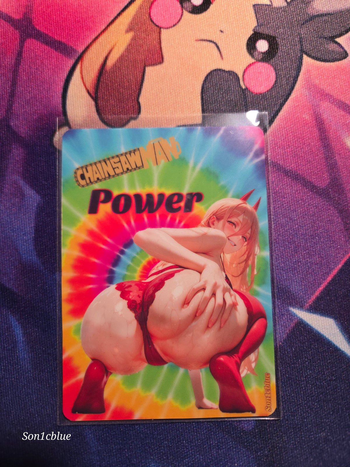 Power Chainsaw Man Custom Glow Waifu card Feet art