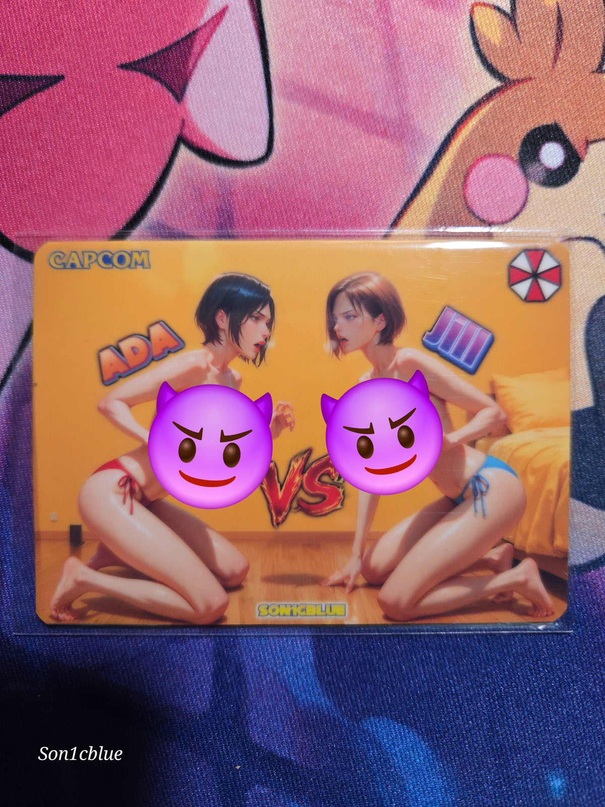 Ada Wong & Jill Valentine Resident Evil Custom Glow Waifu card Feet Art